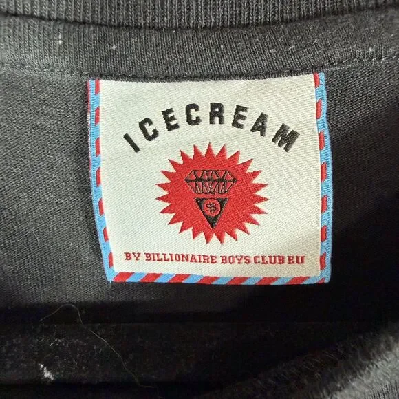 Ice Cream Running Dog Tee Mens L Black Neon Green Pink Streetwear Pharrell BBC - Picture 6 of 6